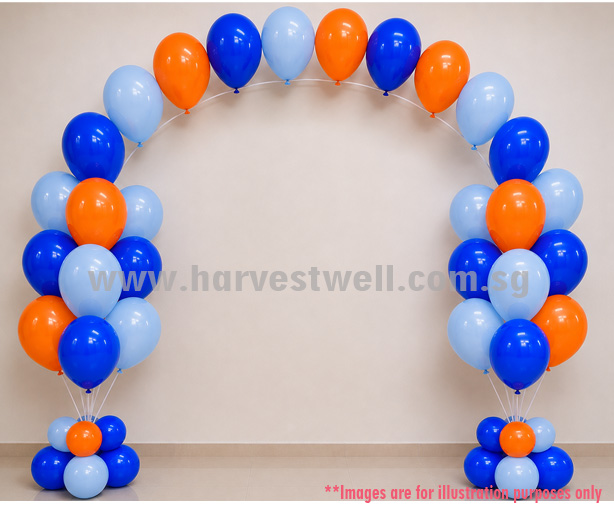 Helium Balloon Column with String Arch Singapore
